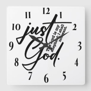 Inspirational Christian Bible Verse Square Wall Clock
