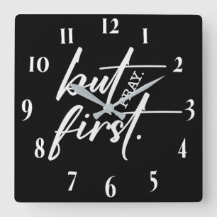 Inspirational Christian Bible Verse Square Wall Clock