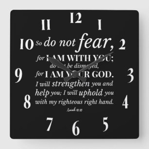 Inspirational Christian Bible Verse Square Wall Clock