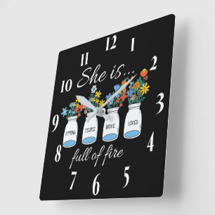 Inspirational Christian Bible Verse Square Wall Clock