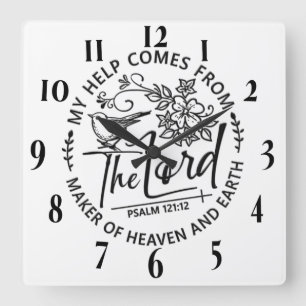 Inspirational Christian Bible Verse Square Wall Clock