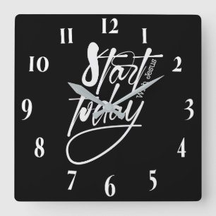 Inspirational Christian Bible Verse Square Wall Clock