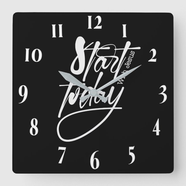 Inspirational Christian Bible Verse Square Wall Clock (Front)