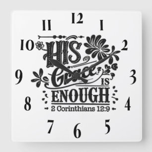 Inspirational Christian Bible Verse Square Wall Clock