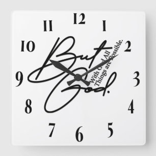 Inspirational Christian Bible Verse Square Wall Clock