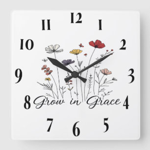 Inspirational Christian Bible Verse Square Wall Clock