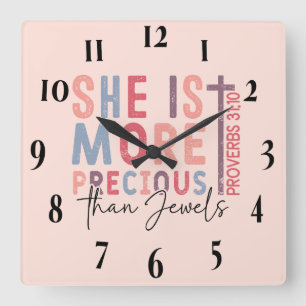 Inspirational Christian Bible Verse Square Wall Clock