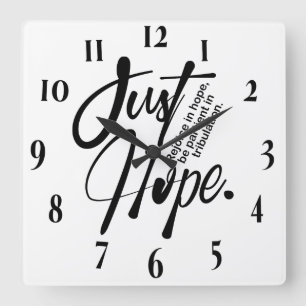 Inspirational Christian Bible Verse Square Wall Clock