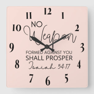 Inspirational Christian Bible Verse Square Wall Clock