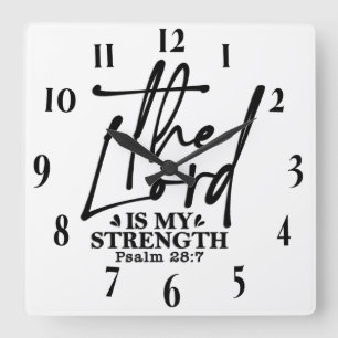 Inspirational Christian Bible Verse Square Wall Clock