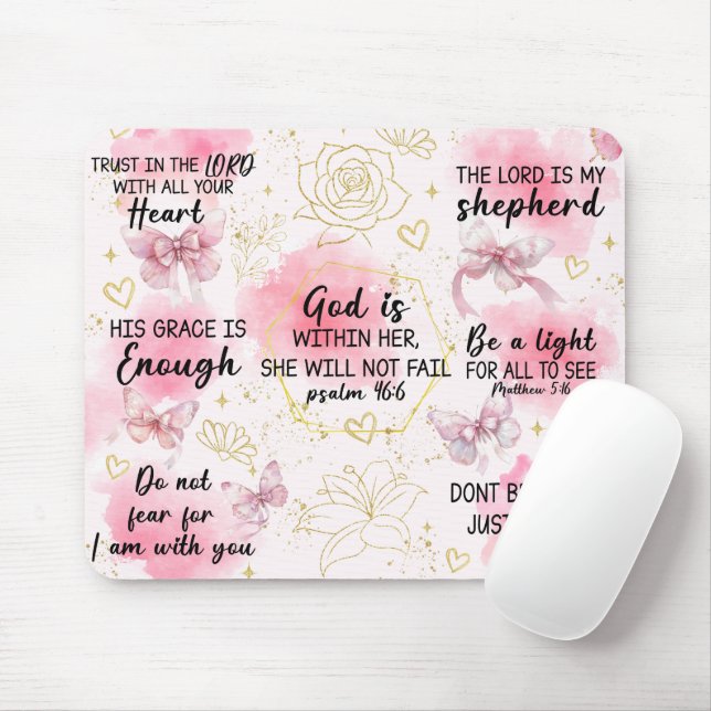 Inspirational Christian Bible Verses Mouse Pad (With Mouse)