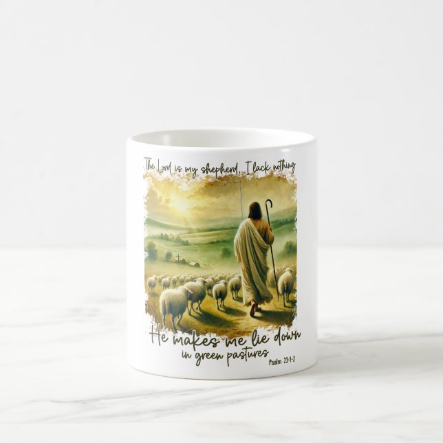 Inspirational Christian Lord Is My Shepherd Coffee Mug (Center)
