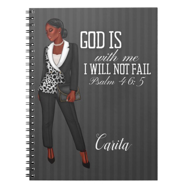 Inspirational Christian Notebook For Black Women (Front)