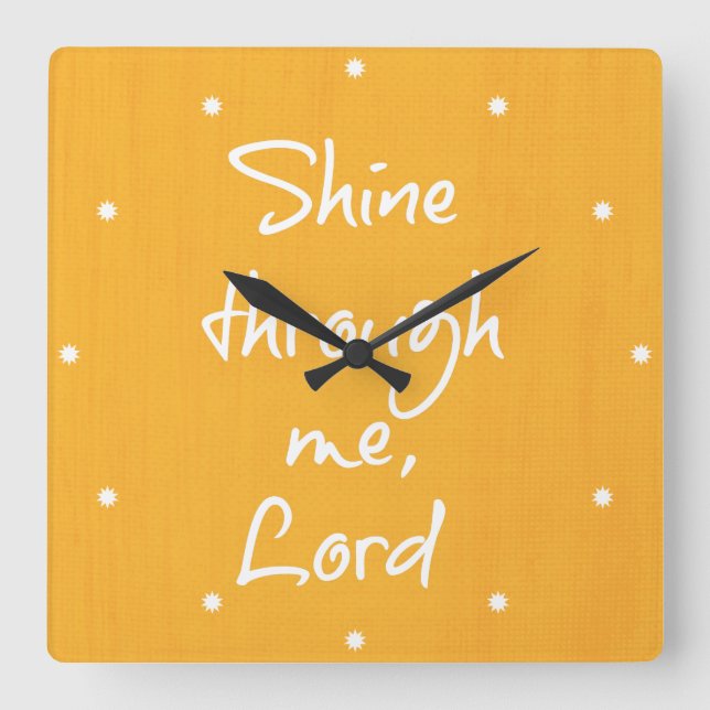Inspirational Christian Quote Affirmation Prayer Square Wall Clock (Front)