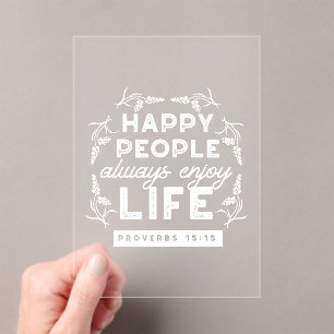 Inspirational Christian Quote from Proverbs 15:15 Acrylic Invitations