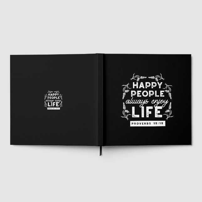 Inspirational Christian Quote from Proverbs 15:15 Guest Book (Full)