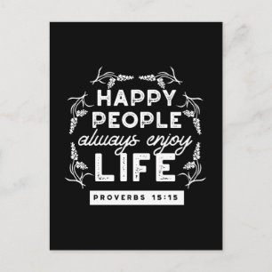 Inspirational Christian Quote from Proverbs 15:15 Postcard
