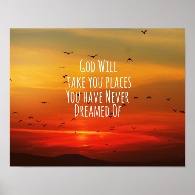 Inspirational Christian Quote: God Will Poster (Front)