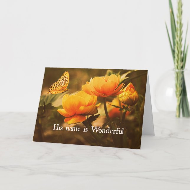 Inspirational Christian Quote: His Name is Card (Front)