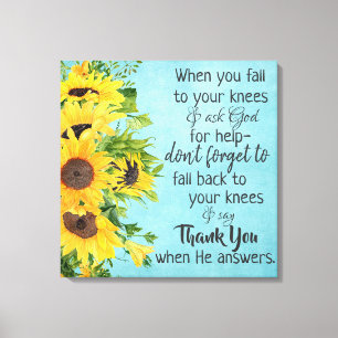 Inspirational Christian Quote Message Canvas Print