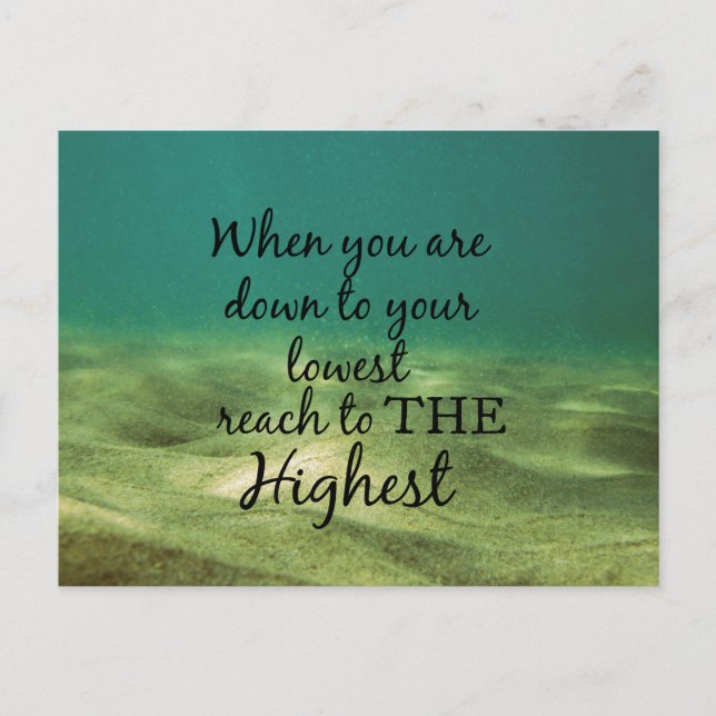 Inspirational Christian Quote: Reach to Highest Postcard (Front)