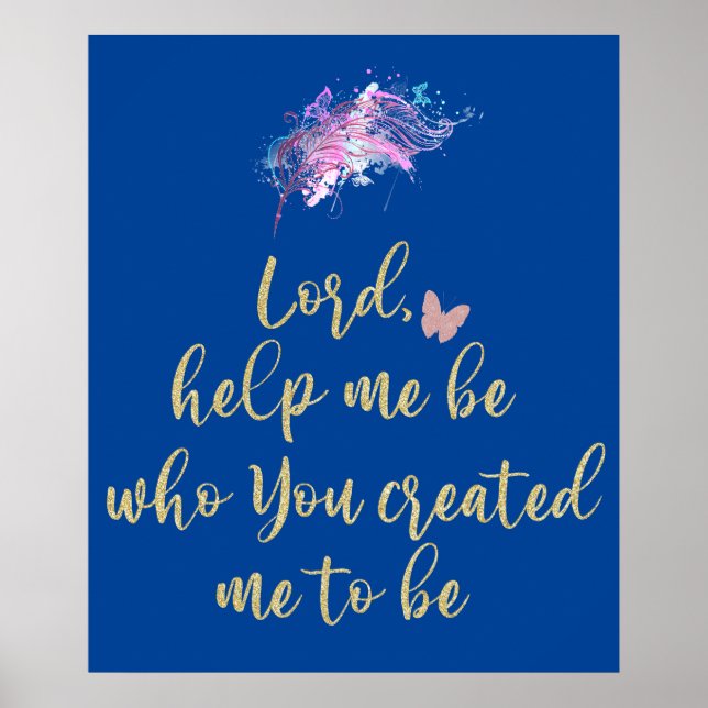 Inspirational Christian Quote with Butterflies Poster (Front)