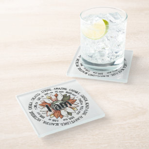 Inspirational Christian Saying Glass Coaster