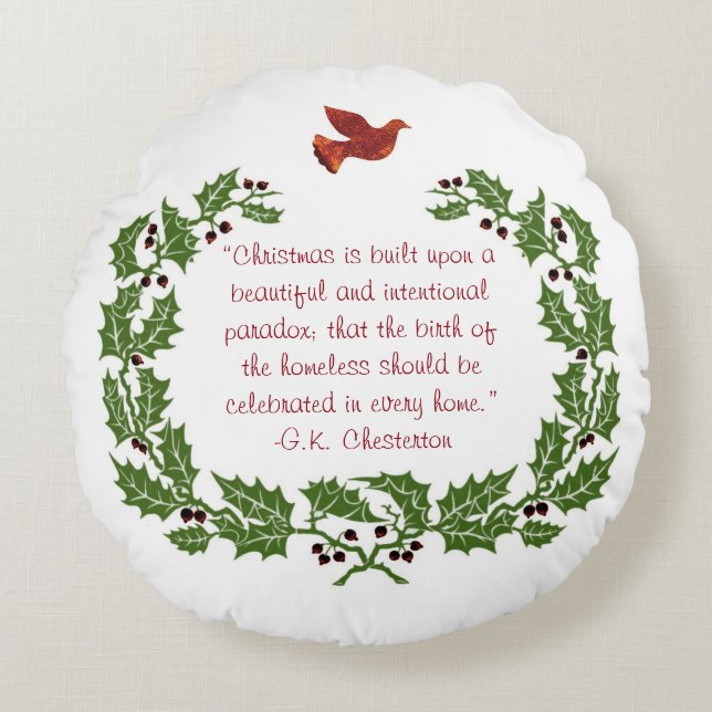 Inspirational Christmas Quotes Round Cushion (Front)