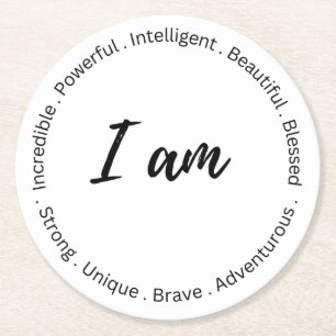 Inspirational coast round paper coaster
