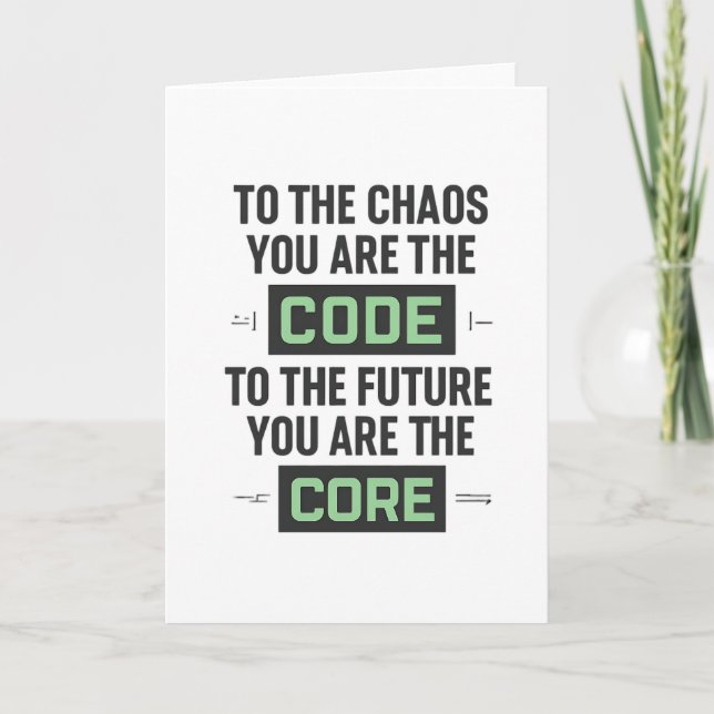 Inspirational Coding Quote – Code and Core Card (Front)