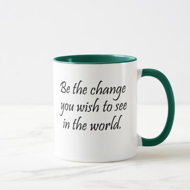 Inspirational coffee cups be the change fun gifts (Right)