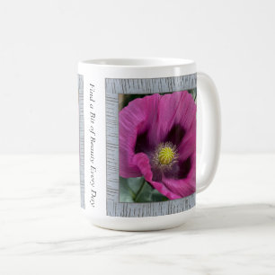 Inspirational Coffee Mug with Magenta Poppies