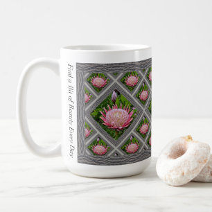 Inspirational Coffee Mug with Pink Proteas