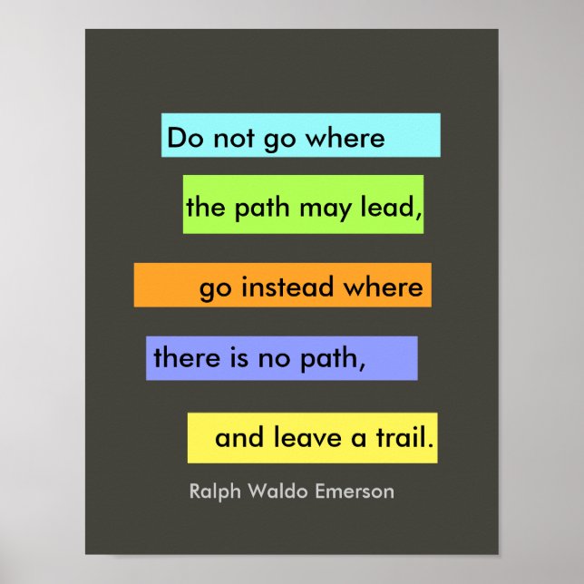 inspirational colourful Emerson quote poster (Front)