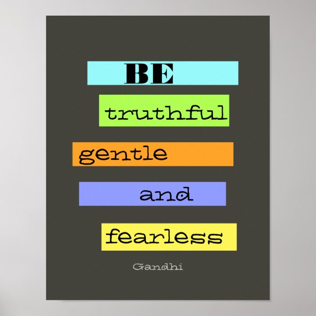 inspirational colourful Gandhi quote poster (Front)