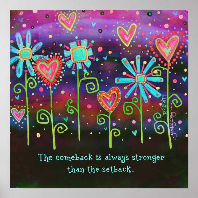 Inspirational Comeback Stronger Quote Inspirivity Poster (Front)