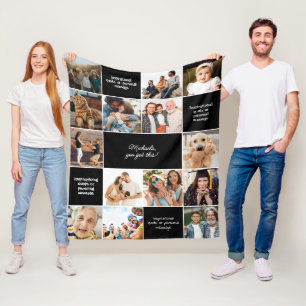 Inspirational Comfort Custom Messages & 12-Photo Fleece Blanket