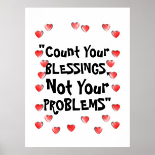 Inspirational Count Your Blessings Life Quote Poster