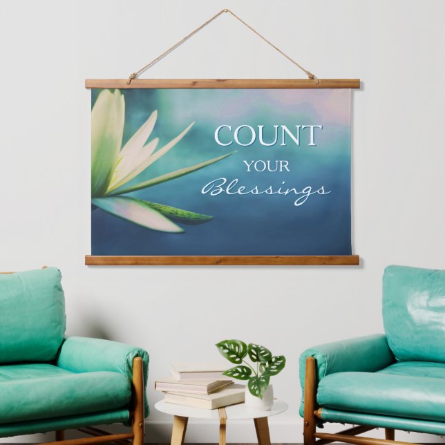 Inspirational Count Your Blessings Wall Hanging Tapestry (Living Room)