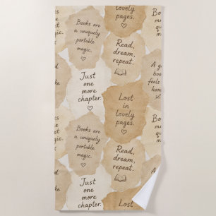 Inspirational Cream Books Magic   Beach Towel