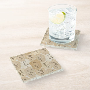 Inspirational Cream Books Magic Glass Coaster