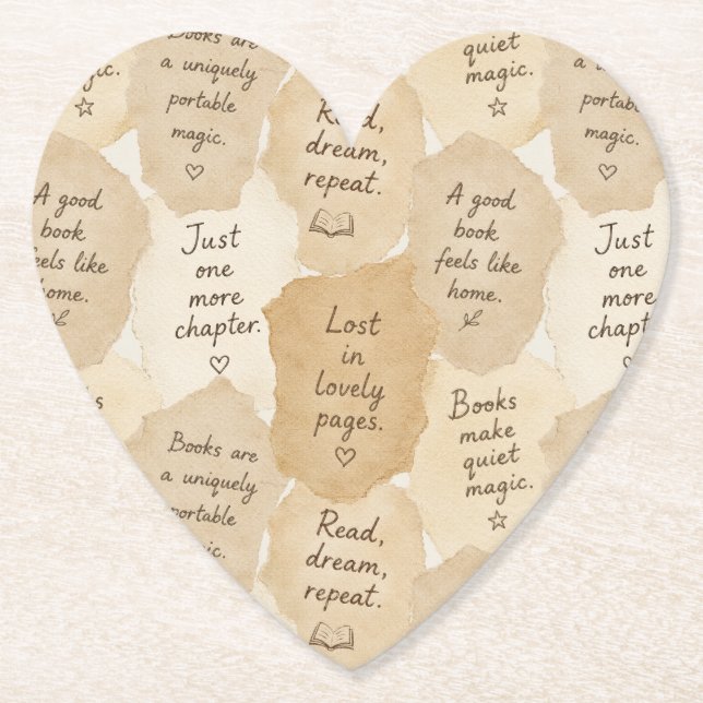 Inspirational Cream Books Magic   Paper Coaster (Front)