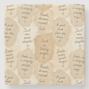 Inspirational Cream Books Magic Stone Coaster