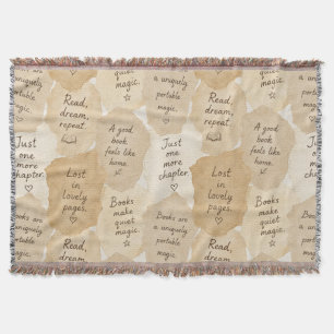 Inspirational Cream Books Magic Throw Blanket