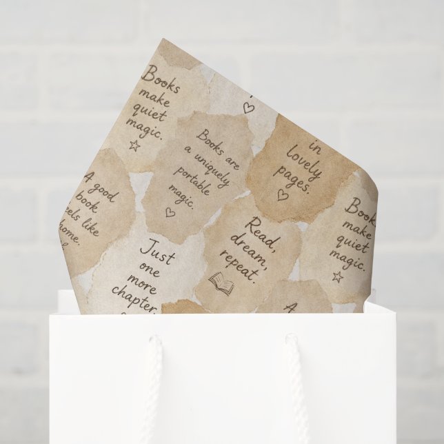 Inspirational Cream Books Magic   Tissue Paper (Gift Bag)