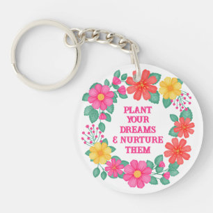 Inspirational Create Your Own Floral Monogram Key Ring