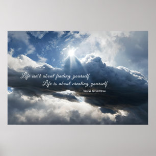 Inspirational "Creating Yourself" Clouds & Sun Poster