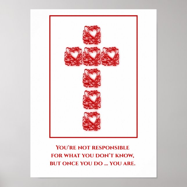 Inspirational Cross Of Hearts Poster (Front)