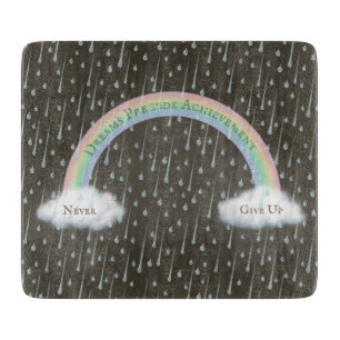 Inspirational Custom Message Rainbow in a Deluge Cutting Board