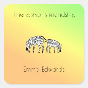 Inspirational, Cute and Happy Kenyan Zebras Button Square Sticker